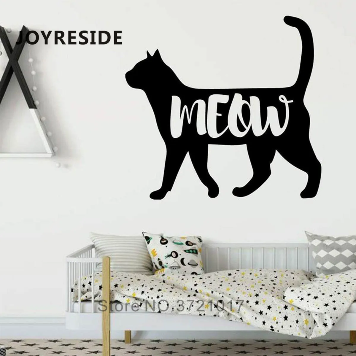 

JOYRESIDE Cat Meow Wall Decals Cute Pet Cat Rooms Wall Decor Vinyl Wall Sticker Kids Room lovely Decoration Wall Decal WM286