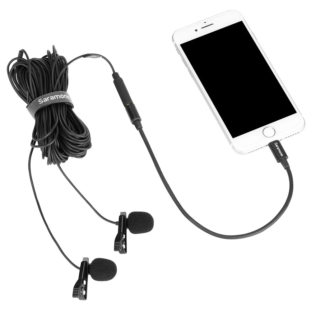Микрофоны Saramonic LavMicro U1C цифровой петличный микрофон с двумя головками и лацканами