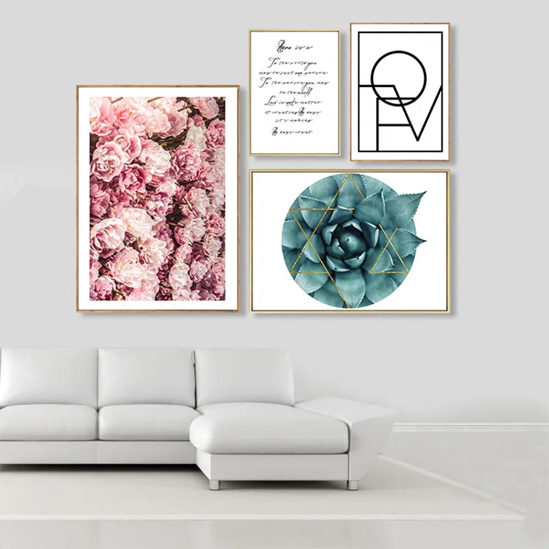 

Black And White Pattern Yellow Geometry Line Decoration Painting Canvas Plant Flower Background Wall Picture Poster Living Room