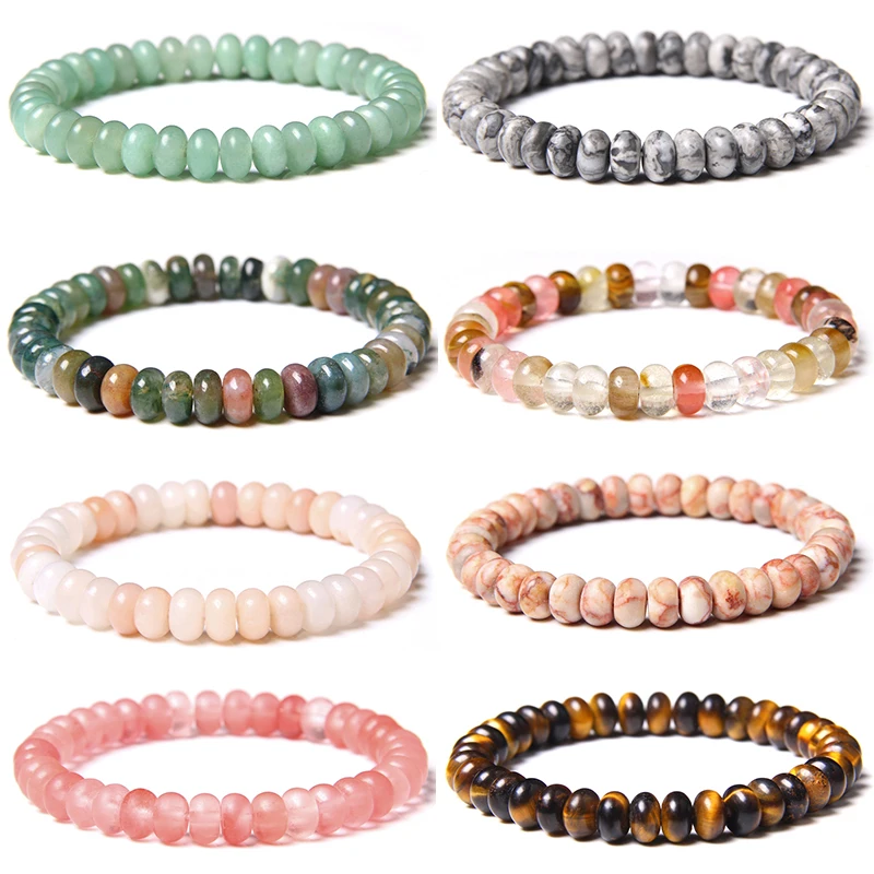 

Fashion Beaded Bracelet Natural Wheel Watermelon Tiger Eye Stone Beads Bracelet for Women Men Yoga Energy Jewelry Dropshipping