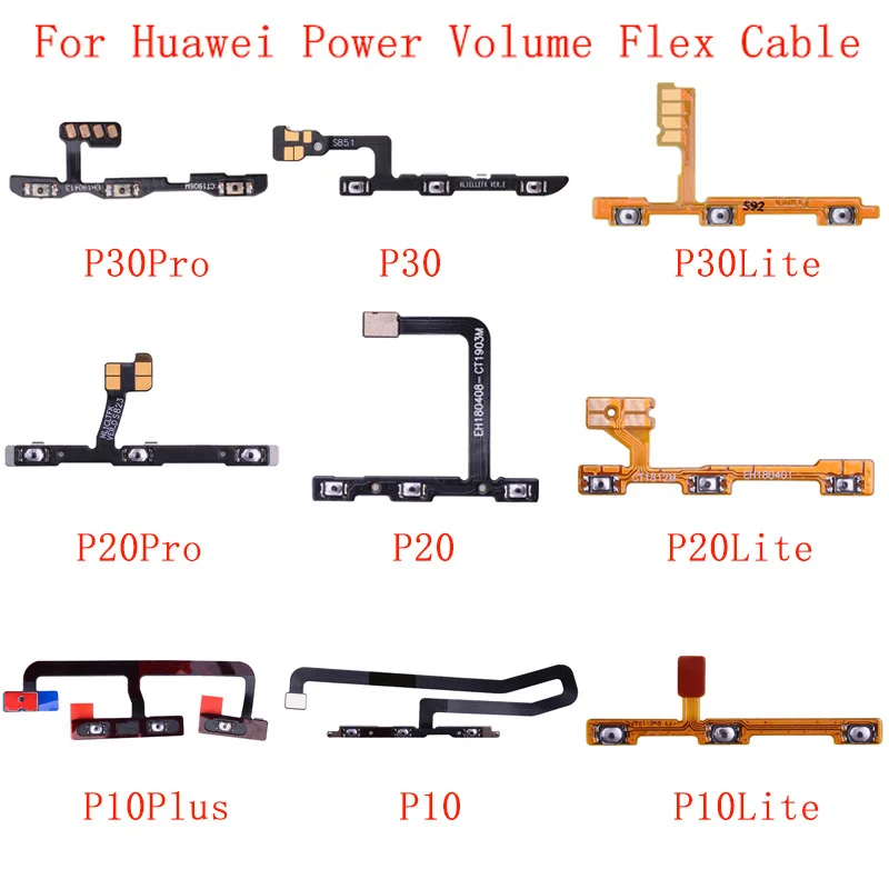 

Power Volume Button Flex For Huawei P40 P30 P30Pro P30Lite P20 P20Pro P20Lite P10 P10Plus Power Flex Cable Replacement