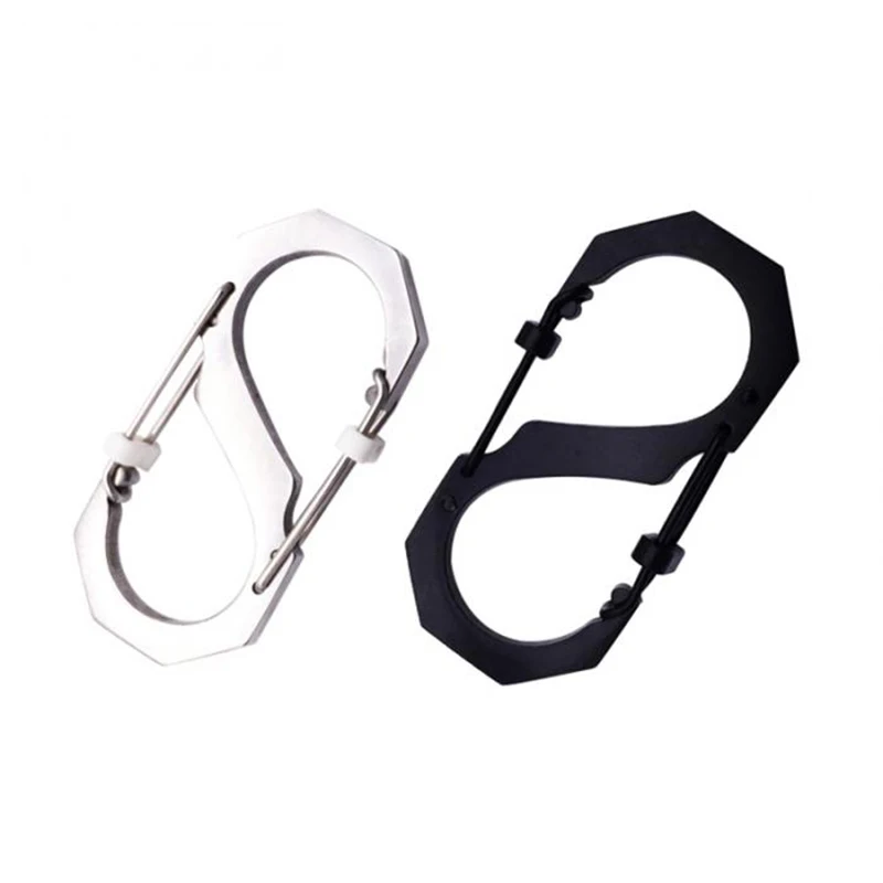 2 шт./лот Открытый брелок из нержавеющей стали S образный карабин с замком