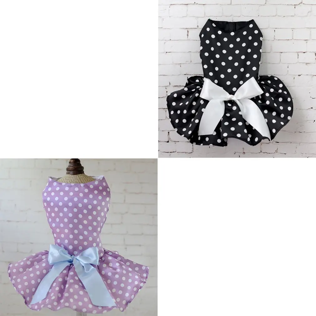 Волнистый Dot Dog Свадебный костюм для питомца щенка кота одежда принцессы LaceBlack L