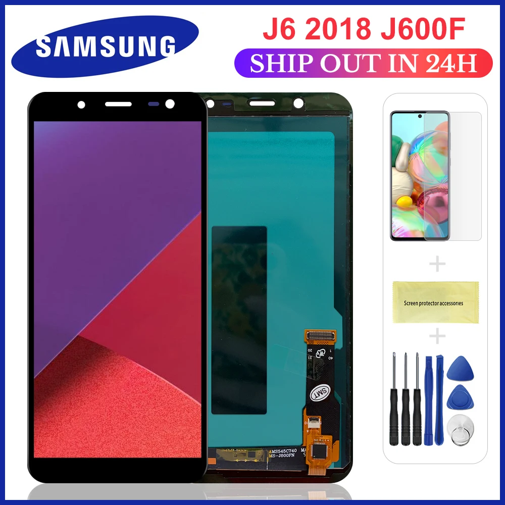ЖК дисплей 5 6 дюйма для Samsung Galaxy J6 2018 J600 J600F J600Y сенсорная стеклянная панель в сборе