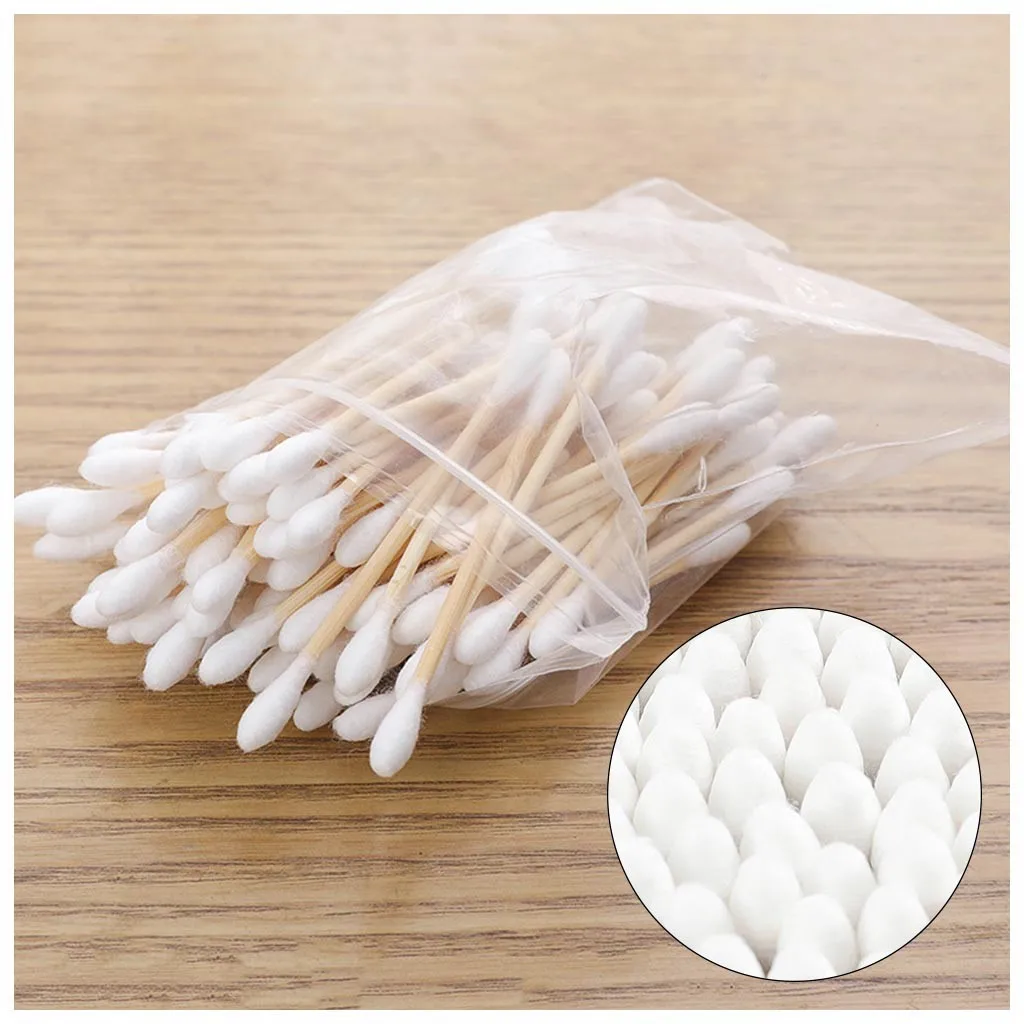 600 pcs Double Head Cotton Swab Women Makeup Buds Tip For Medical Wood Sticks Nose Ears Cleaning Tool | Дом и сад