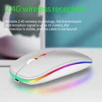 2 4g wireless mouse 1600dpi computer laptop pc silent mause backlit ergonomic rechargeable gaming mouse mice with usb receiver