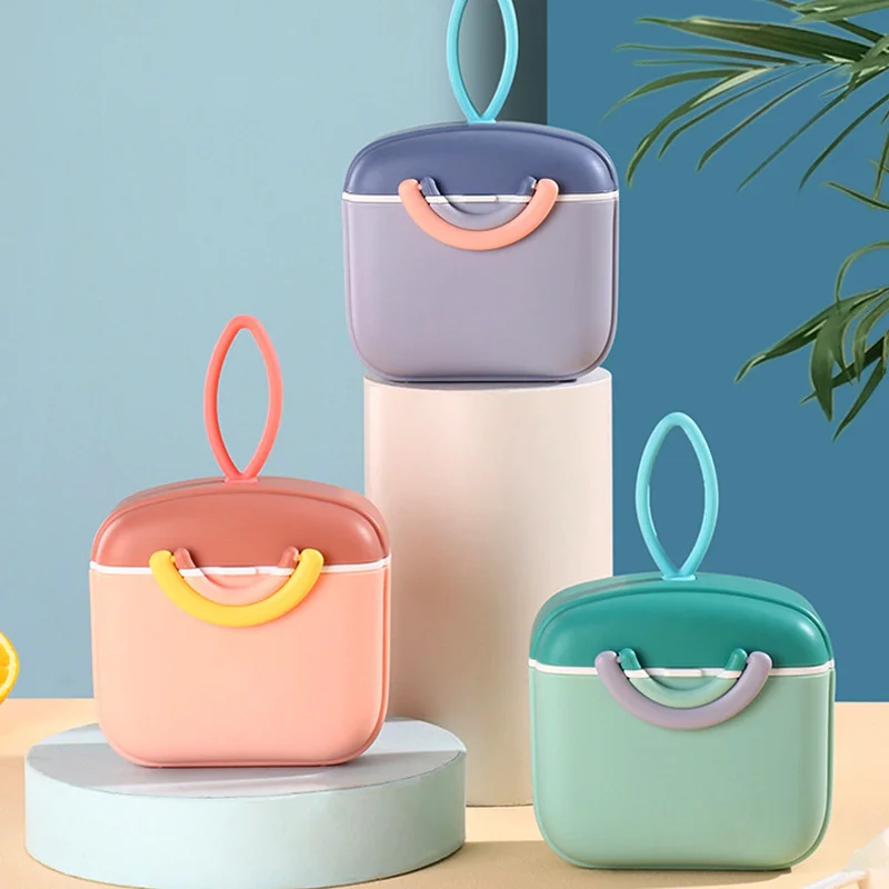 

Портативный контейнер для хранения детского питания, 450 мл, коробка для сухого молока с ложкой, влагостойкие эфирные зерна для детей ясельно...