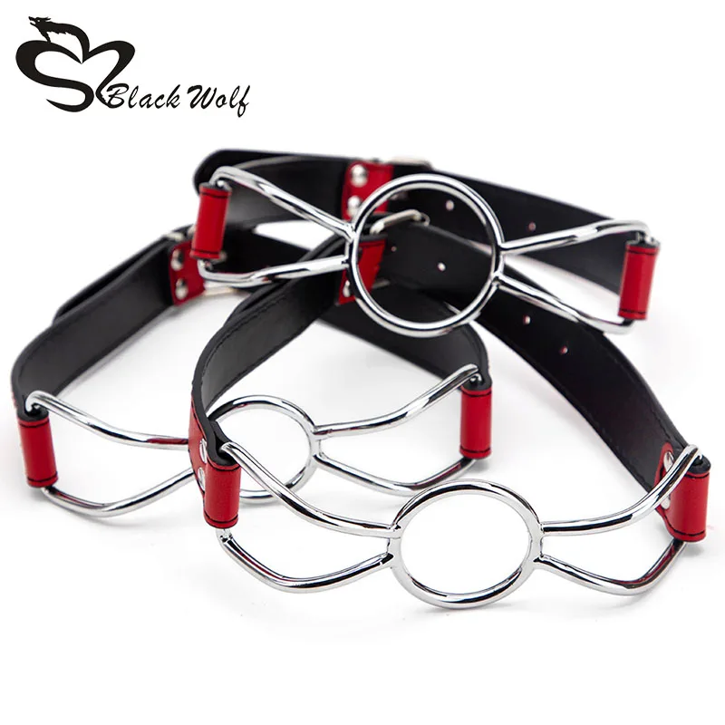 Черный волк Новый DBSM секс бондаж рот флирт инструмент сталь открытый кляп SM