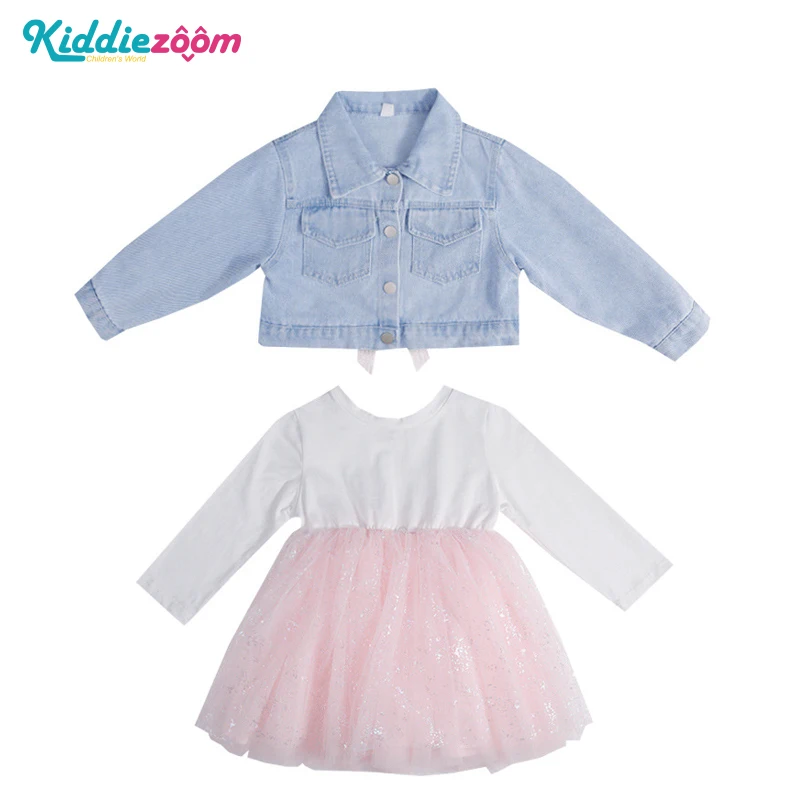 

Girls Dress Set Cotton 2PCS/Lot Kids Dress Veil Patchwork Full Sleeve Girls Clothing Rabbit Autuam