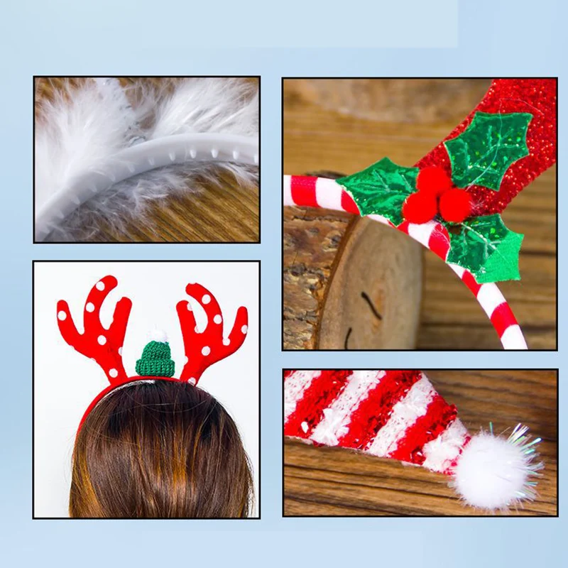 Повязка на голову с мультяшными рождественскими рогами ободок для волос милая