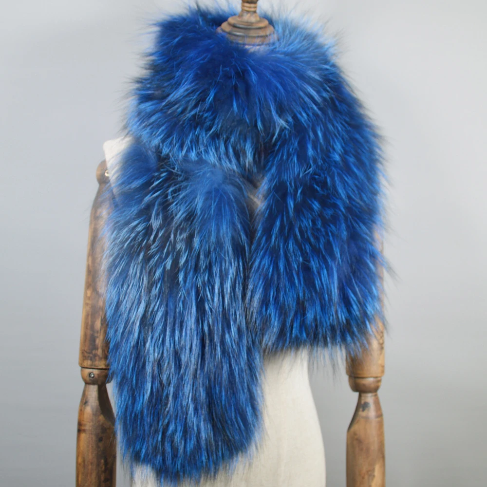 Outdoor Long Style Women Real Fox Fur Scarf Winter Warm Soft Knit Shawl Good Quality Natural Ring Scarves |