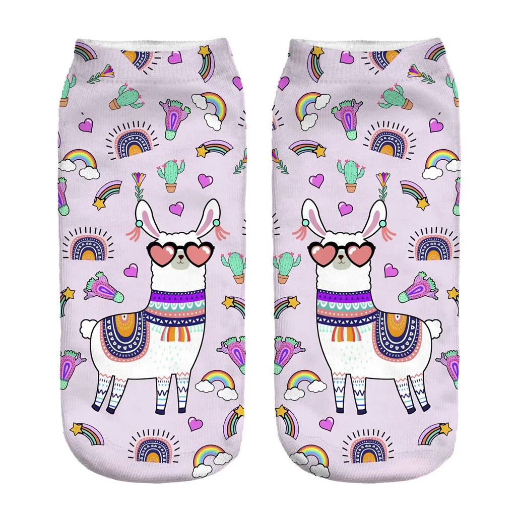 Женские носки с забавным мультяшным принтом женские нескользящие из альпаки