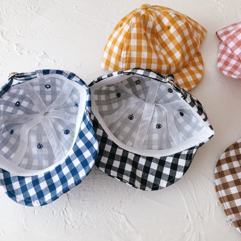 Детская шапка для мальчиков и девочек в Корейском стиле аксессуары клетку