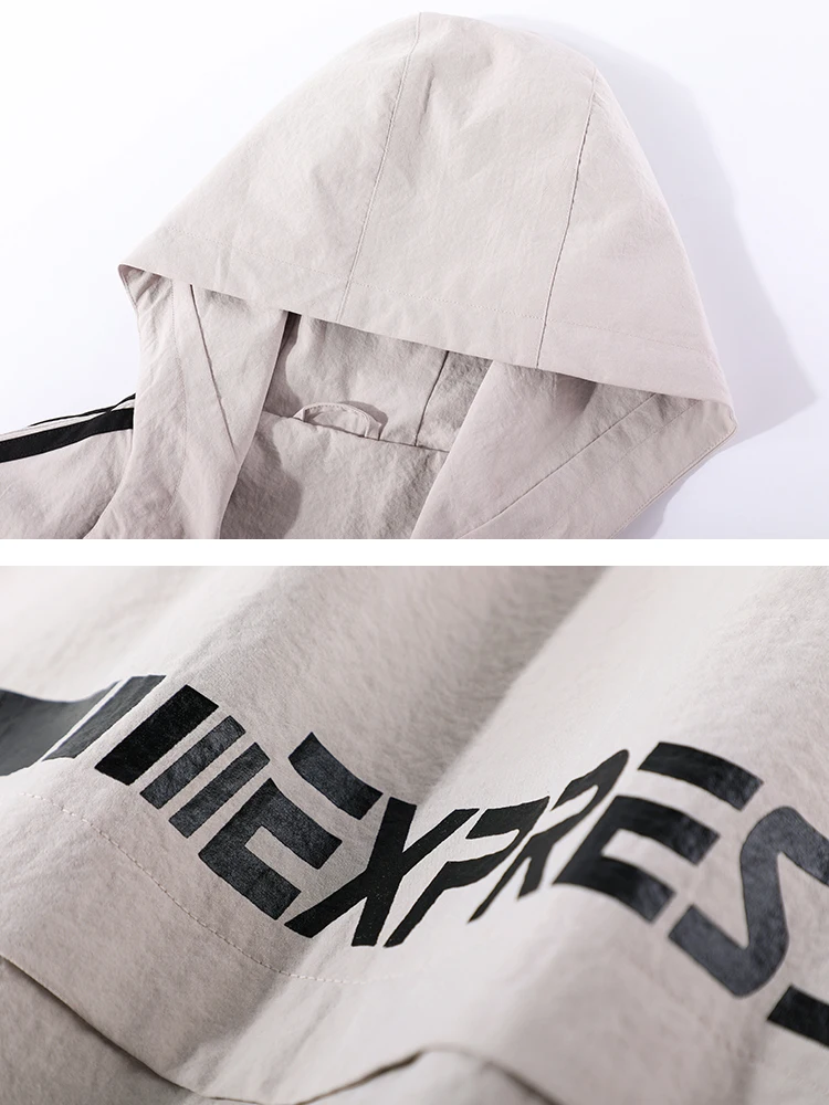 Pioneer Camp Мужская свободная куртка на молнии с капюшоном Осенняя полосатая