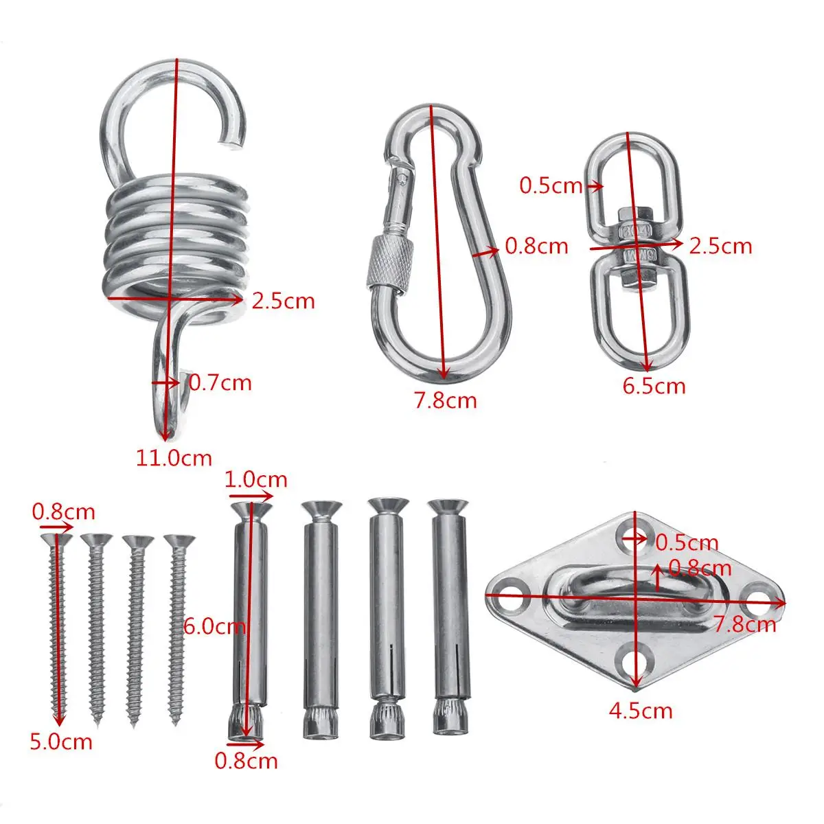 

Hanging Chair Hammock Fixing Kit Swivel Snap Hook Patio Spring Ceiling Mount for Hammock Outdoor Indoor Garden Hanging Chair