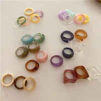 bilandi fashion jewelry resin rings hot selling one row vintage colorful round square elegant women finger rings for girl gifts