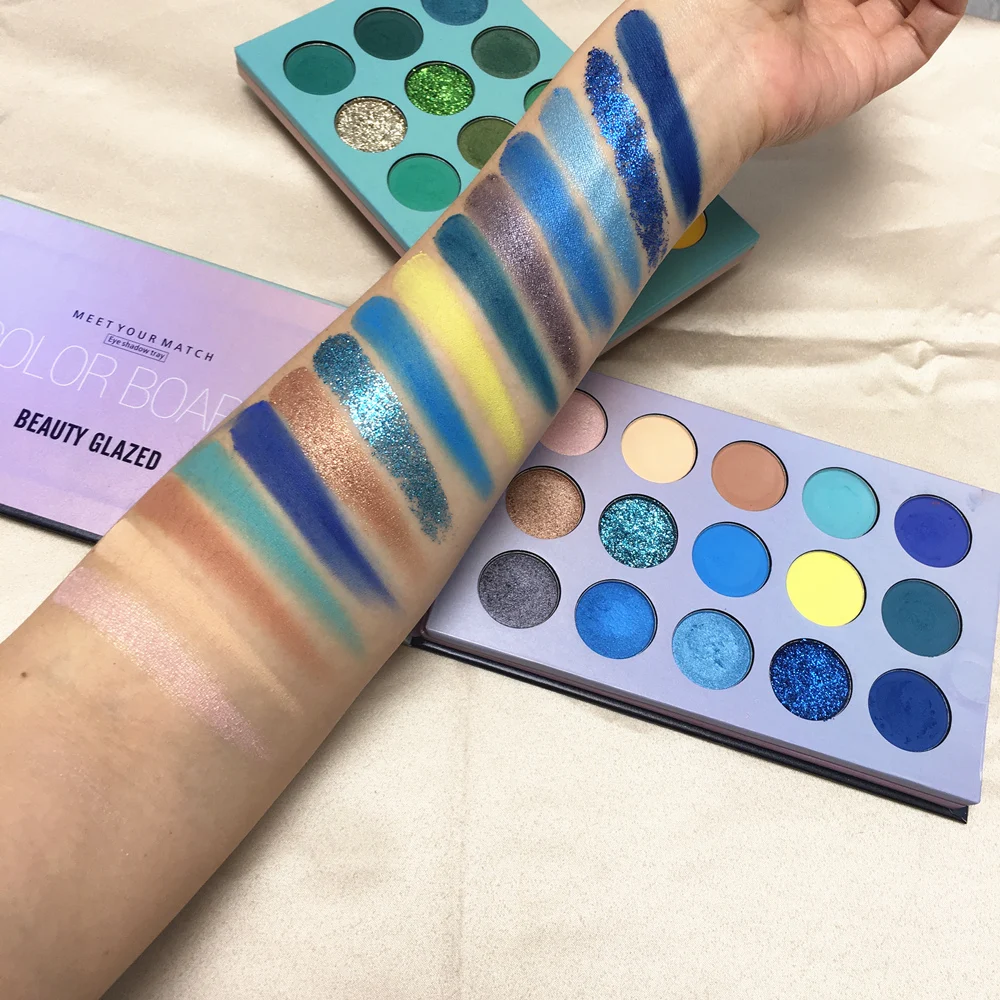 BEAUTY GLAZED New Arrival 4 in 1 Color Board Eyeshadow Palette Long Lasting 60 Colors Neon Eye Pigment Matte Glitter Shadow |