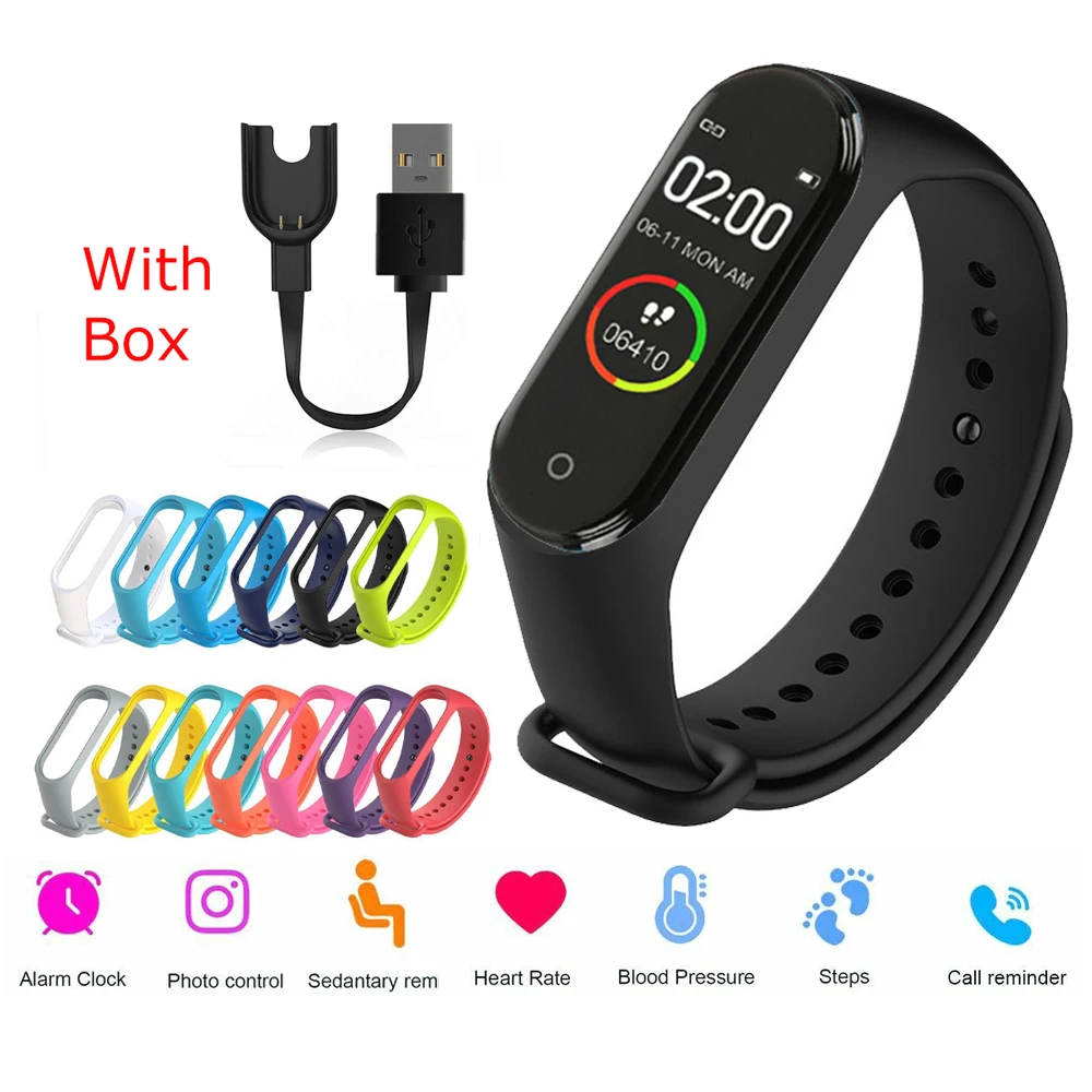Смарт-браслет M4 для мужчин и женщин цифровые спортивные наручные часы с