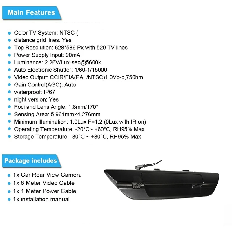 Камера заднего вида обратный задней двери ручки для Toyota Hilux Revo Непобедимый Vigo