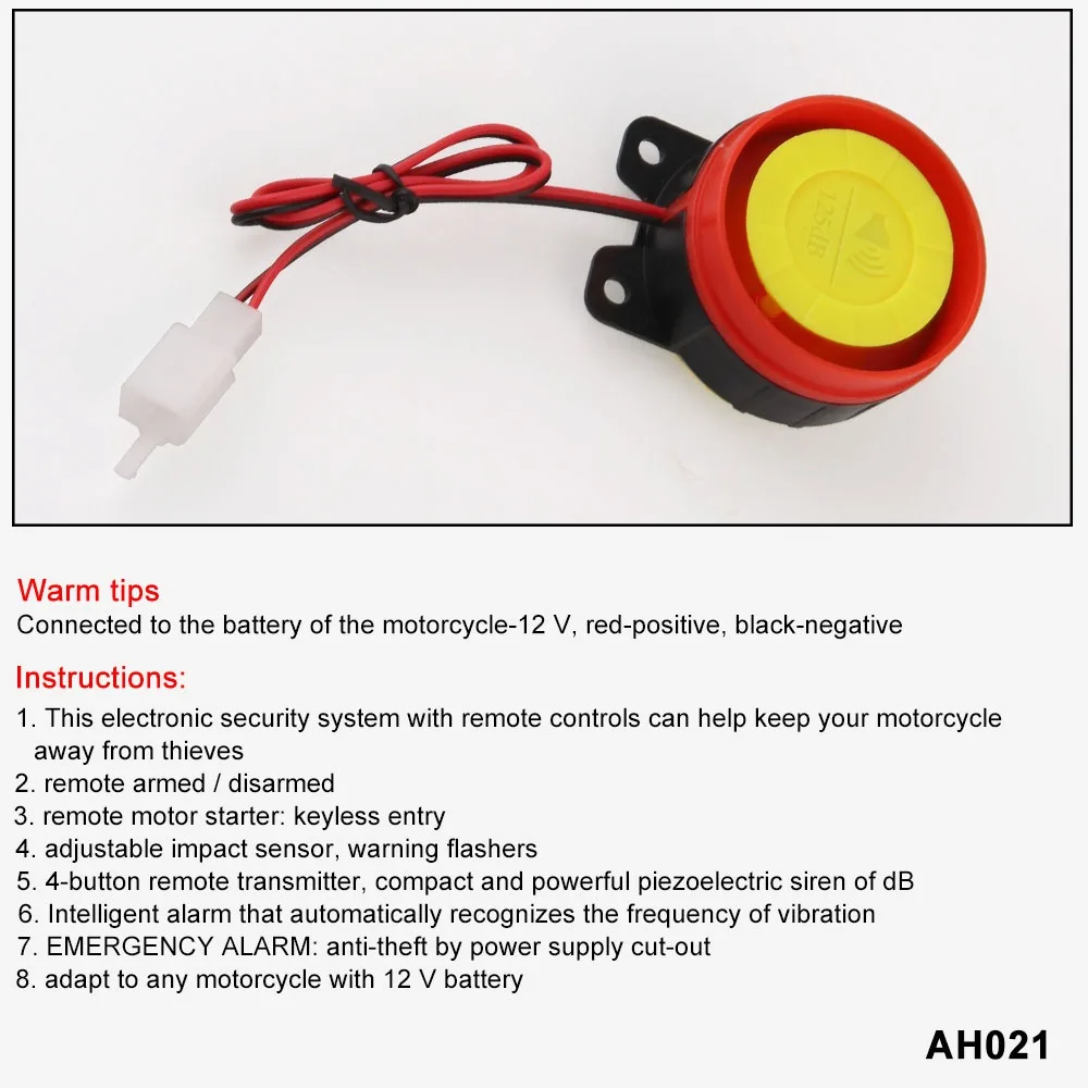 80 м автомобиля мотоцикла Противоугонный замок для велосипеда 12В универсальный