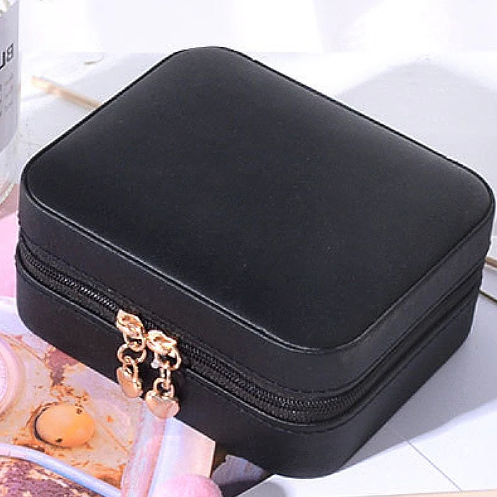 

With Mirror Storage Case Ring Travel Portable Jewelry Box Bracelet Organizer Earring Display