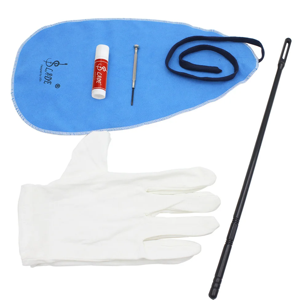 

1 Set/5pcs Cleaning Care Kits Flute Piccolo Cleaning Accessories (Cleaning Cloth+ Cleaning Rod+ Cork Grease+Screwdriver+Glove)