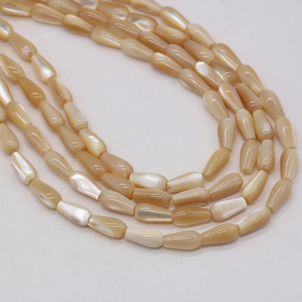 

Hot Selling Natural Shell Boutique Carved Drop-shaped Bead Making DIY Fashion Charm Necklace Bracelet Jewelry Gift
