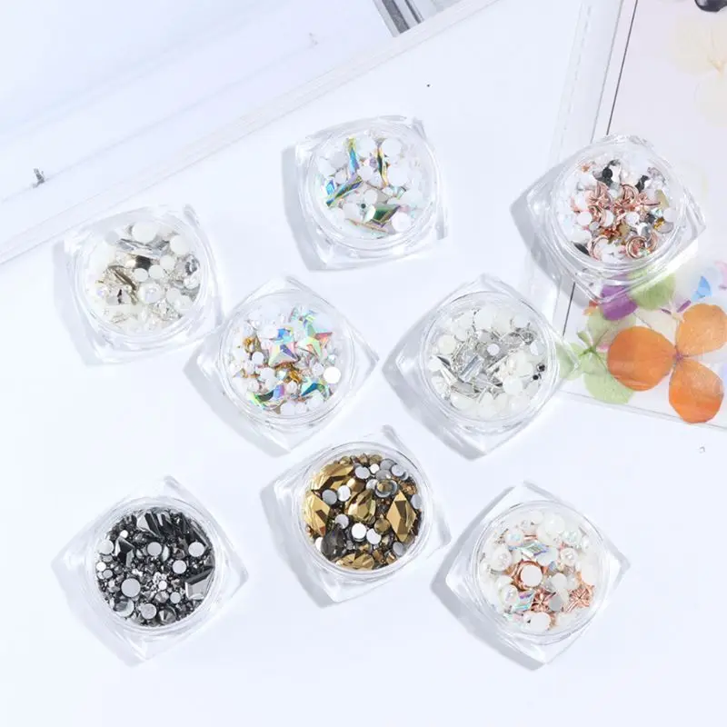 Многоформенные AB голографические стразы имитация жемчуга бусины ювелирные