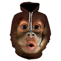 funny hoodies animal pig monkey gorilla 3d print streetwear sweatshirt men women fashion oversize hoodie kids tops clothes male
