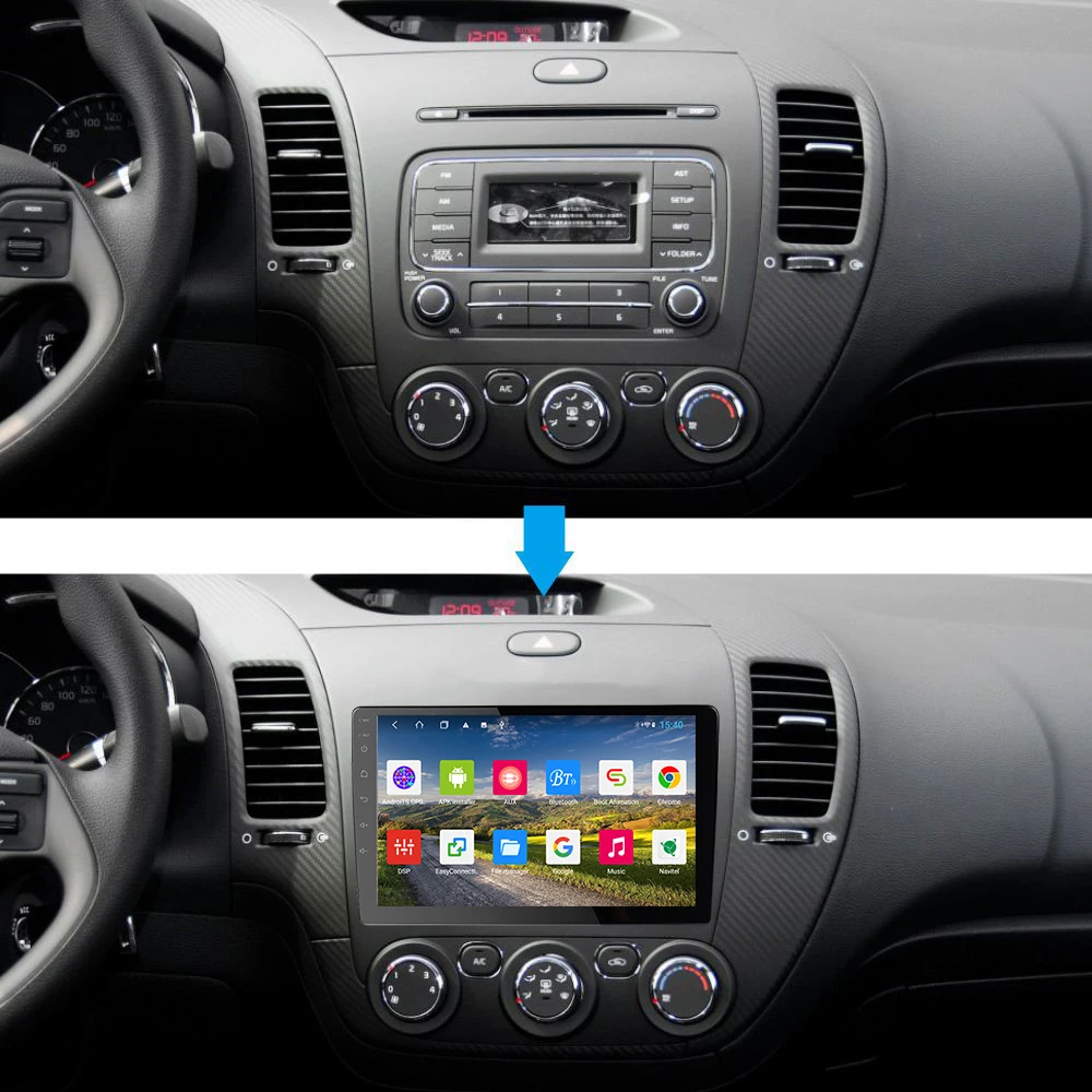 EKIY 9 ''IPS 2Din автомобильный Радио мультимедийный плеер Android 8 1 DVD для Kia CERATO K3 FORTE 2013