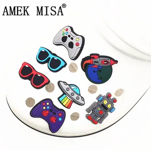 Поштучная распродажа, подвески для обуви, новинка, космический корабль, солнцезащитные очки, аксессуары для обуви, украшение для обуви для croc jibz, детская вечеринка, X-mas, 1 шт.