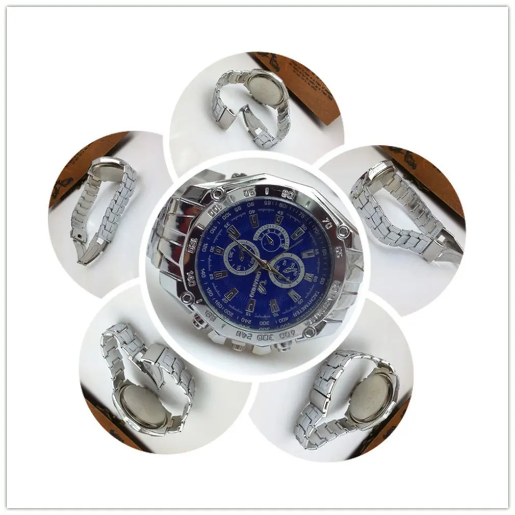 Кварцевые часы Fhshion для мужчин и женщин со стальным РЕМЕШКОМ НАРУЧНЫЕ ЧАСЫ