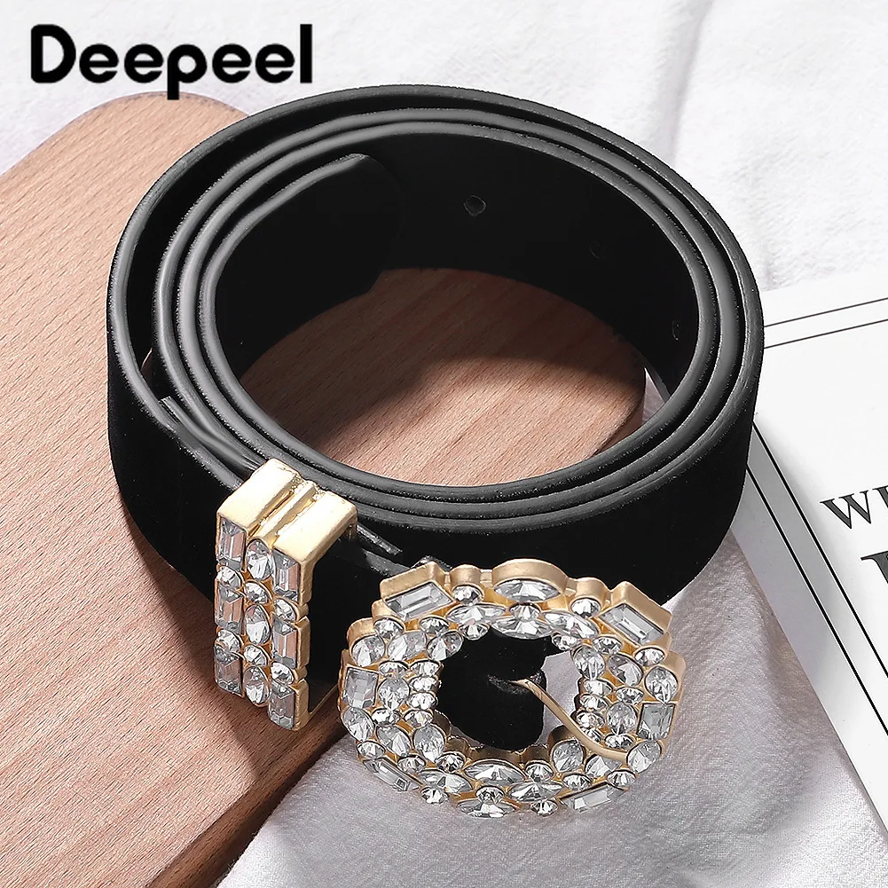 Deepeel 1 шт. 6 см * 106 женский роскошный ремень со стразами круглая пряжка из сплава