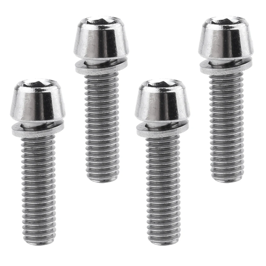 

4 Pieces Stem Screw Water Bottle Cage Bolts Accessories Silver