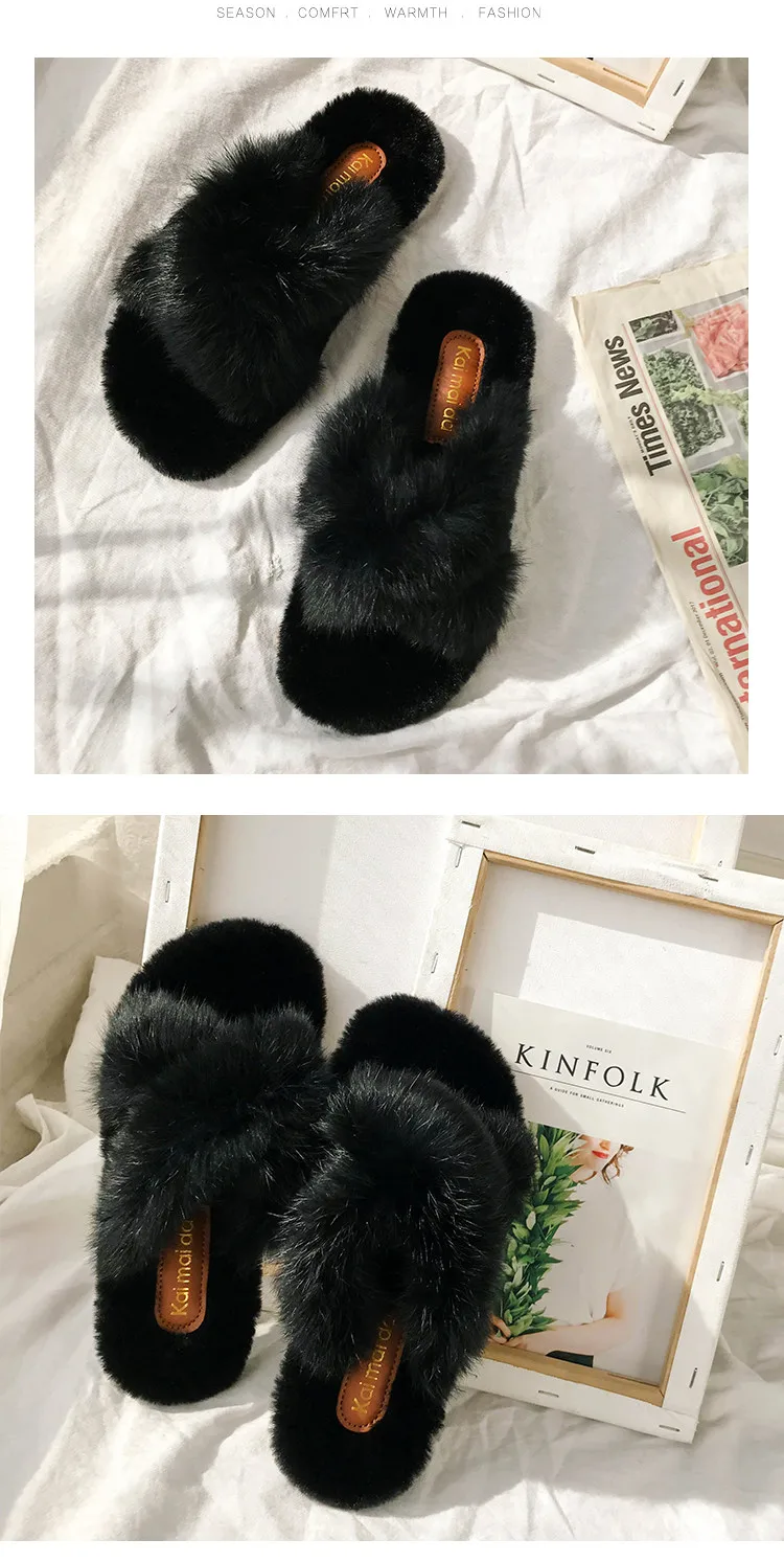 ; женские зимние хлопковые тапочки с открытым носком; плюшевые туфли с украшением в виде бриллиантов; женские меховые шлепанцы; женские меховые домашние вьетнамки