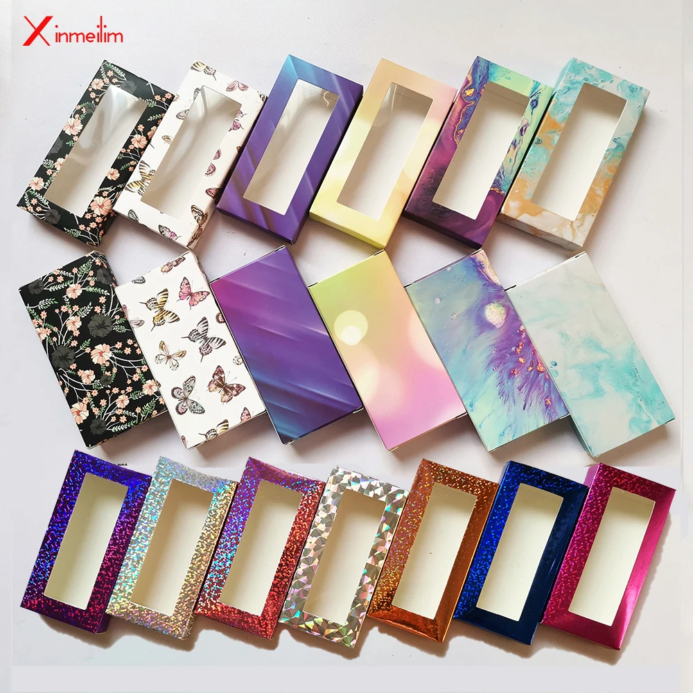 

Xinmeilin Fake Lashes Box Case Free Logo Gift Custom Eyelash Packaging Wholesale 25mm Dramatic Mink Eyelashes Box Package Empty