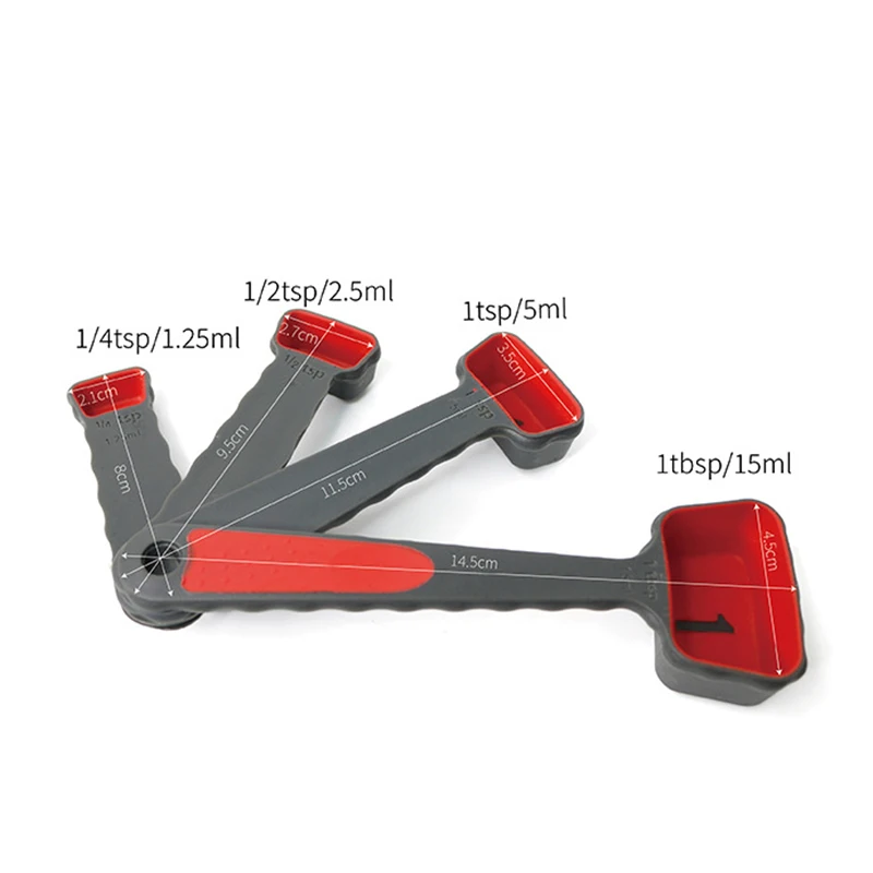 

4 Pcs/set Measuring Spoon With Scales Foldable Food Thickening Spoon Set Baking Utensils Measuring Cup Spoon Kitchen Tools