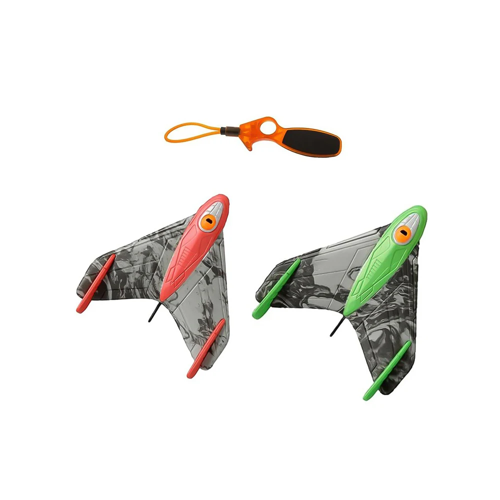 

2pcs DIY Foam Glider Slingshot Airplane Model Toys For Children Boys Outdoor Interactive Assembled Rubber Band Aircraft Game