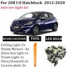 Автомобильная светодиодная интерьерная с Canbus для чтения карты светильник комплект для 2012 2013 2014 2019 2020 Peugeot 208 208II хэтчбек Купол Магистральные лицензии лампа