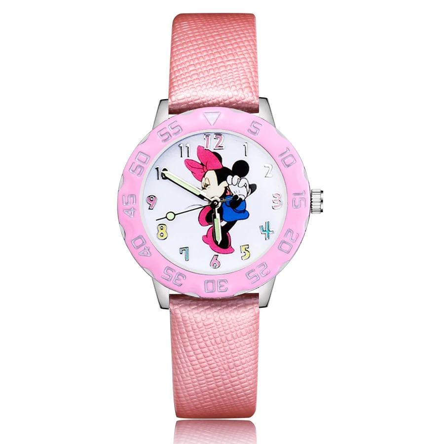 

Модные Симпатичные Мультяшные Стильные Детские кварцевые наручные часы для девочек и мальчиков с кожаным ремешком Clcok JM15