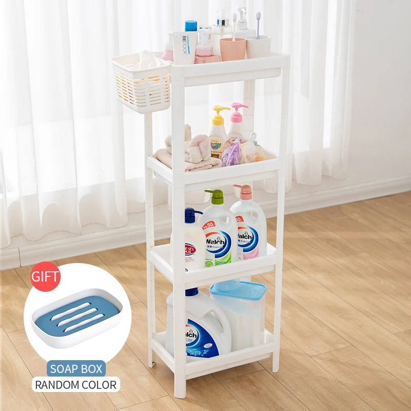 4layer white(basket) BNBS, органайзер для ванной комнаты, полка, держатель для хранения, стойка для хранения мебели в ванной, предметы домашнего обихода, полки с корзиной - Цвет: 4layer white(basket)