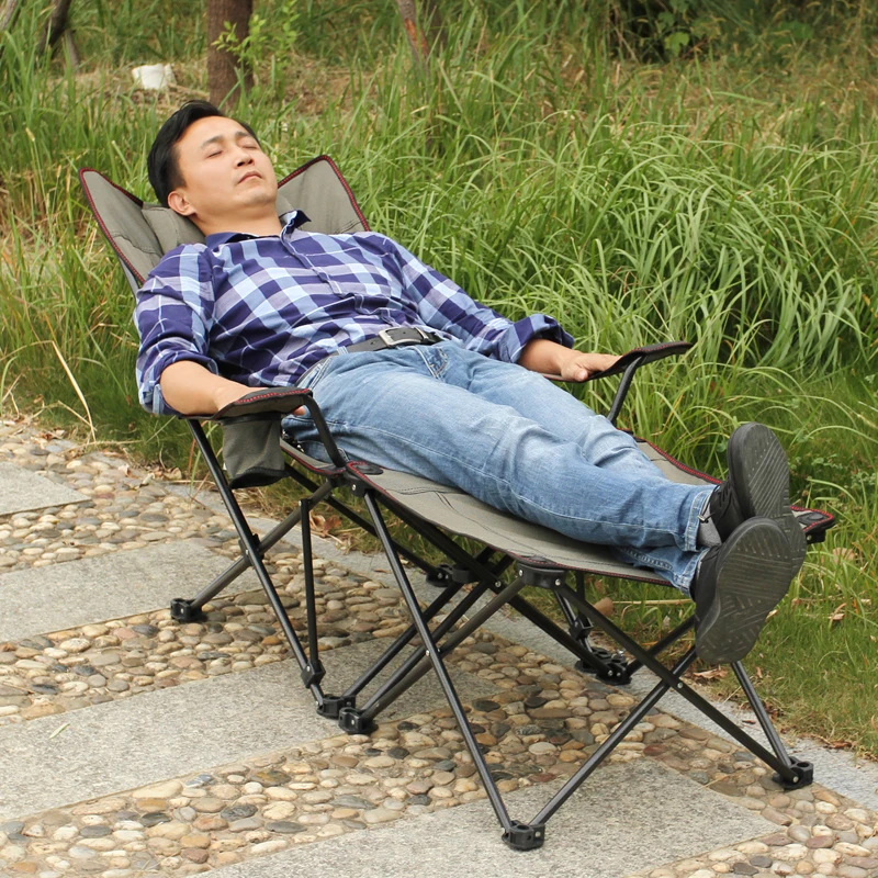 저렴한 아웃도어 가구 캠핑 비치 롱 낚시 의자 정원 의자 편안한 관광 의자 휴대용 리클라이닝 접이식 비치 의자, 피크닉 캠핑 낚시 하이킹 접이식 의자