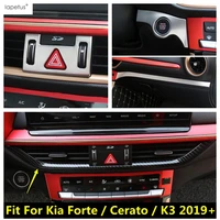 accessories for kia forte cerato k3 2019 2022 front air ac vent outlet strip central control panel warning light cover trim