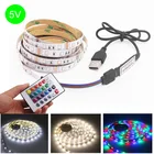 Светодиодная лента 5 В, USB 2835 SMD RGB, Светодиодная лента без водонепроницаемой светодиодной ленты, подсветка телевизора, Светодиодная лента с пультом дистанционного управления 24 клавиши, Wi-Fi контроллер