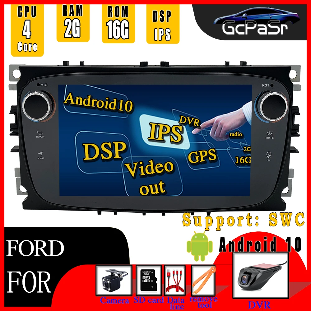Android10 для Ford Focus 2 3 mk2 Kuga 4 Fiesta Transit Connect S C MAX мультимедиа GPS навигации IPS