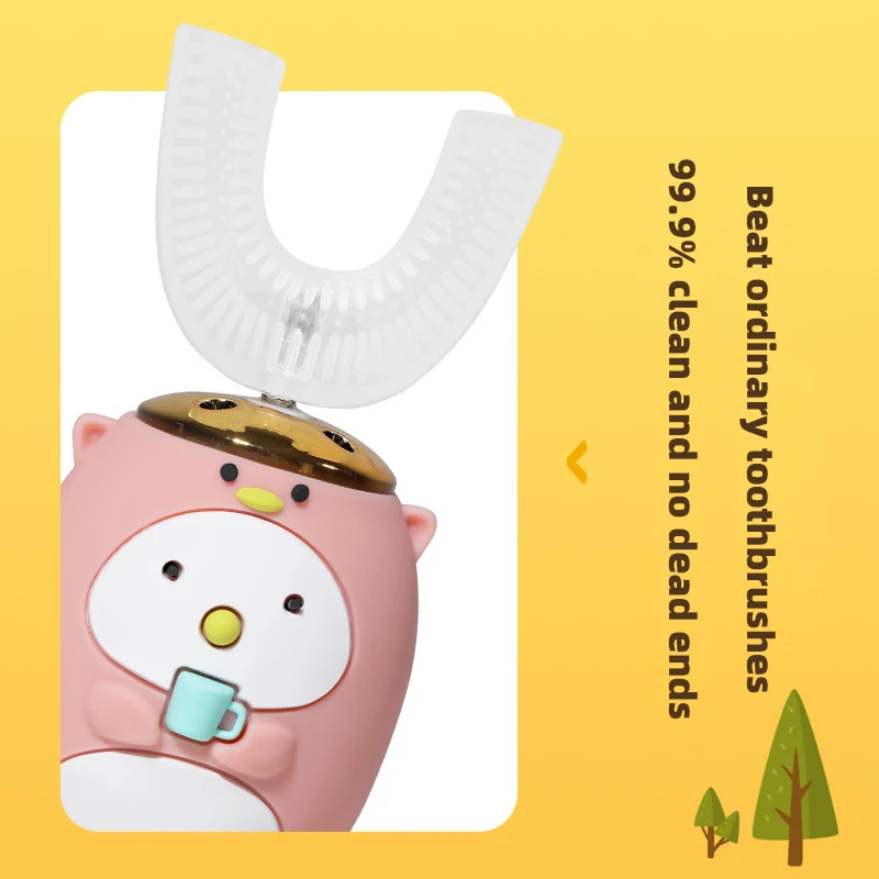 Новинка 360 ° умная звуковая U образная Детская электрическая зубная щетка Usb