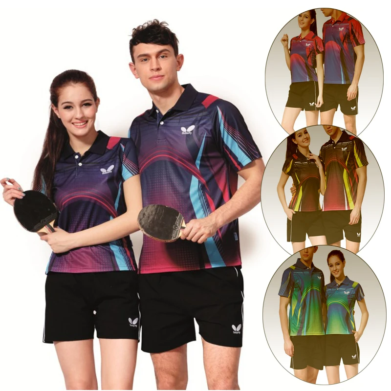 

New Qucik Dry Badminton Shirt Sports Shorts Women/Men Table Tennis Jerseys Tennis Shirts Suit Badminton Wear T-shirt