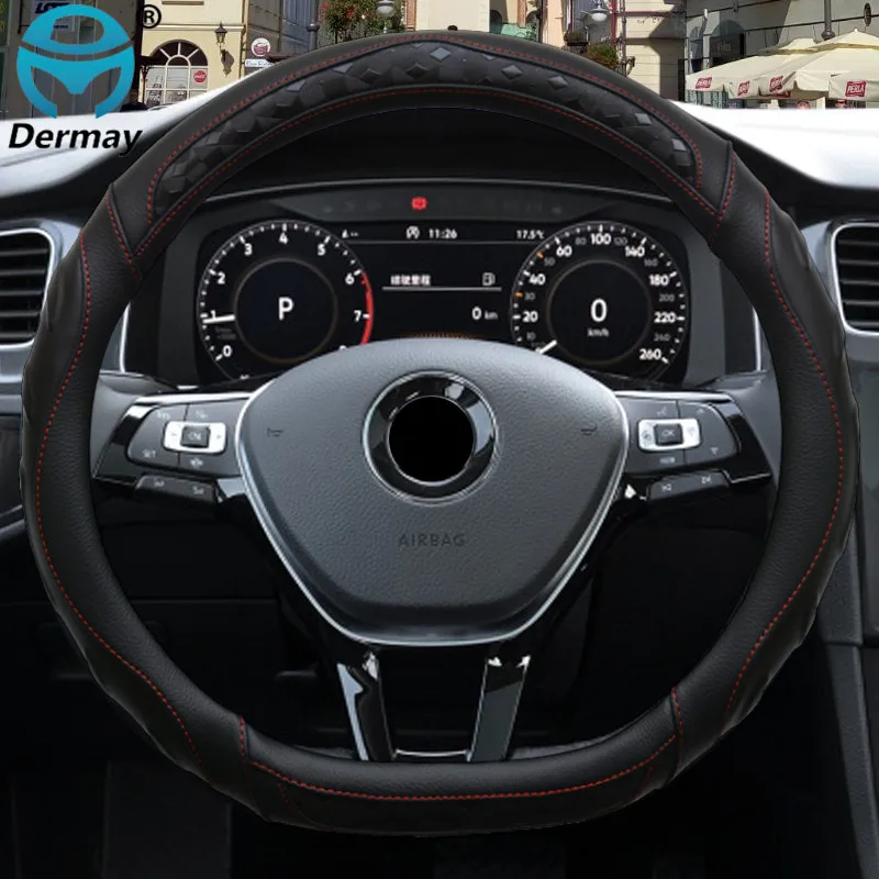 DERMAY D Shape чехол рулевого колеса автомобиля для VW Jetta 6 2017 2019 Golf 7 Scirocco Bettle 2012 Tiguan 2020