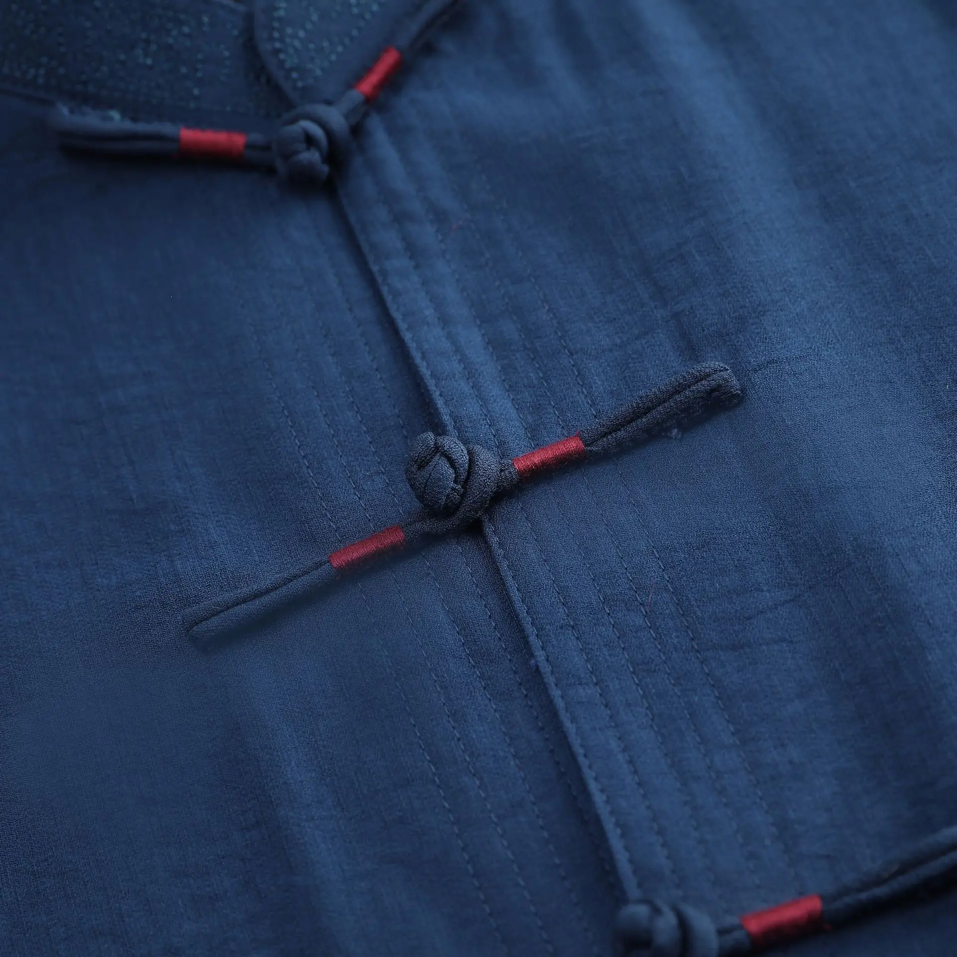 

Navy Blue Men Tops Cotton Linen Oversize 3XL Tang Blouse Long Sleeve Novelty Male Mandarin Collar Chinese Traditional Shirt