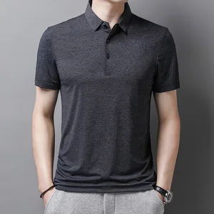 BROWON Summer T Shirt Men Turn-Down Collar Short Sleeve Men Tshirts Business Casual Slim Fit Sports 